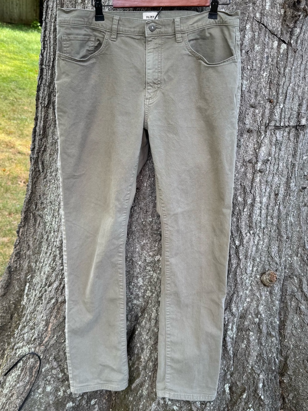 Flint and Tinder Slim Straight Olive Green Pants Size 34x32